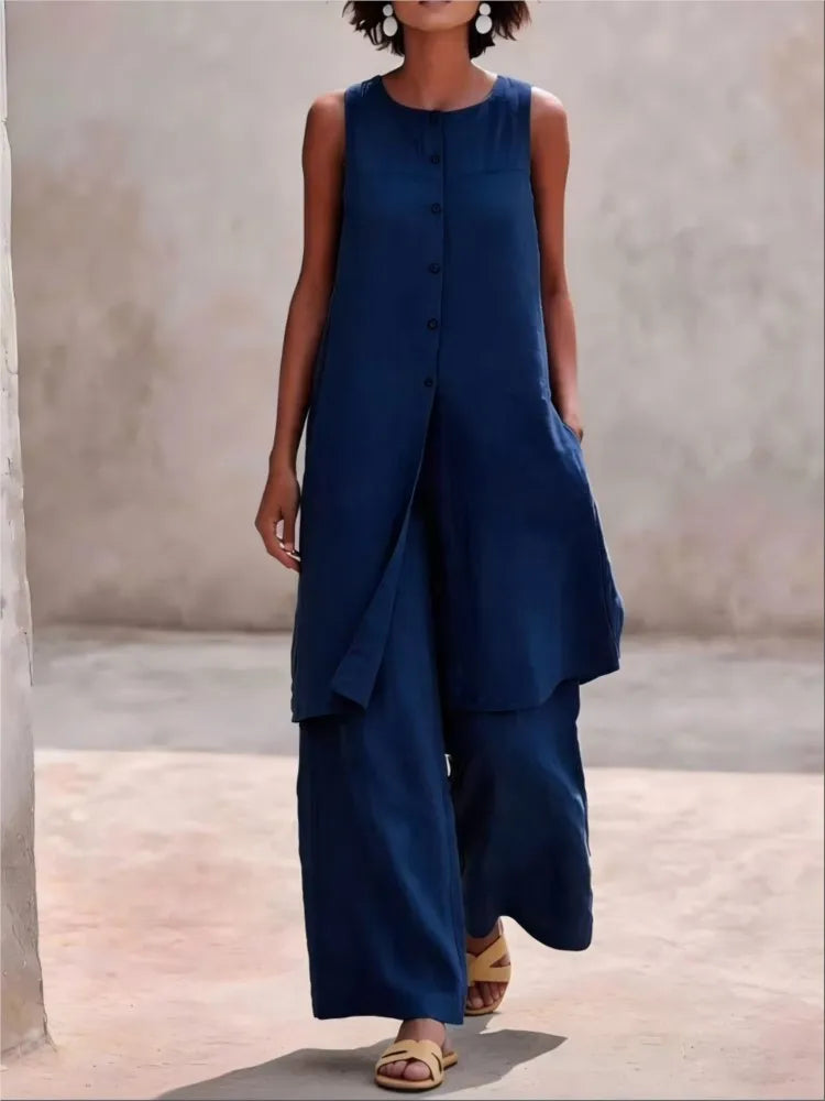 Maelis Casual Layered Trouser Set