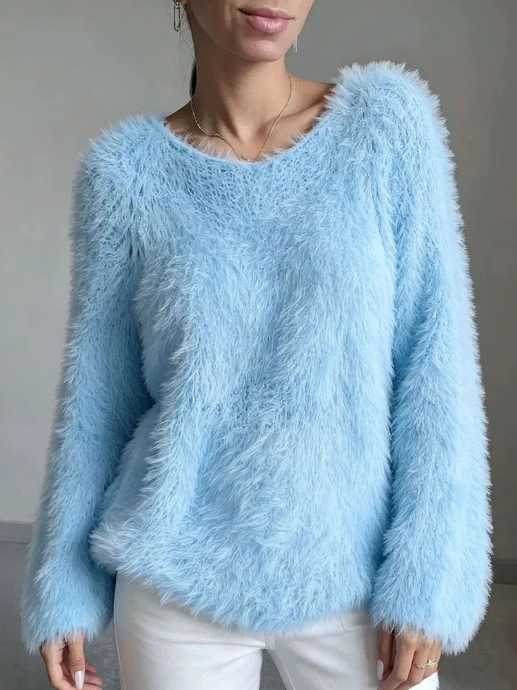 Amelina Fuzzy Knit Sweater