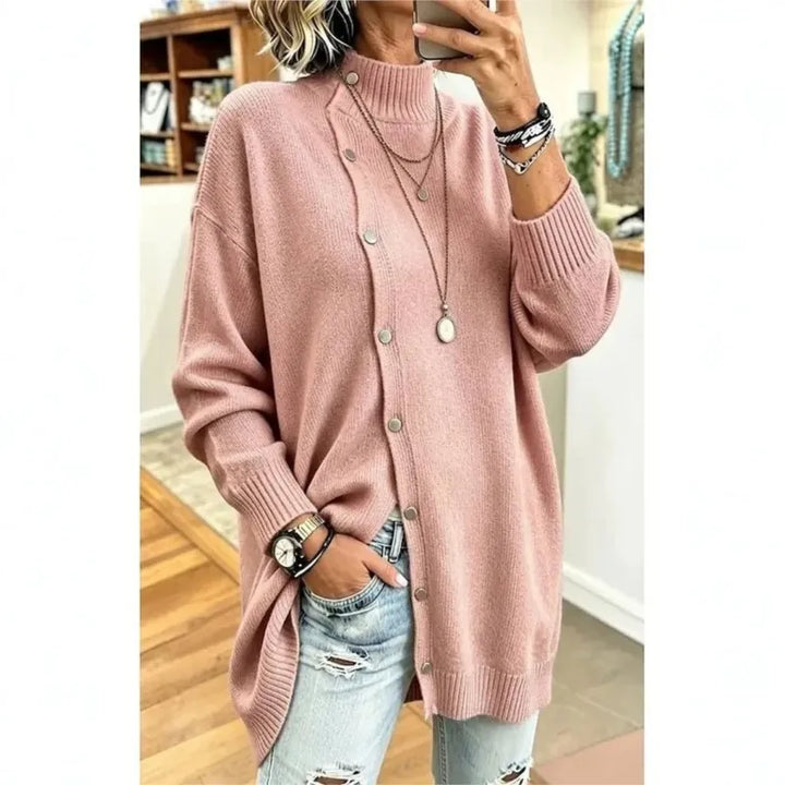 Dolce Wrap Front Button Sweater