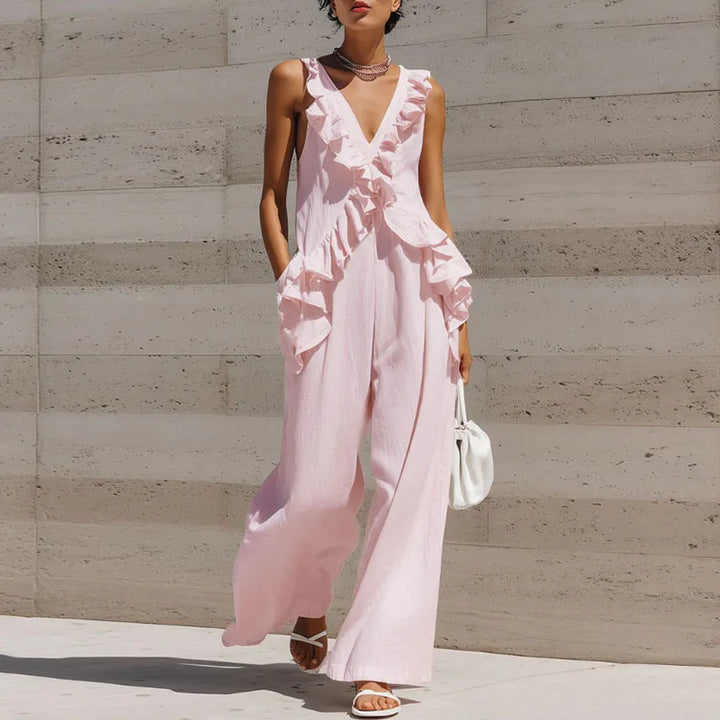Fiorelle Ruffle Trim Jumpsuit