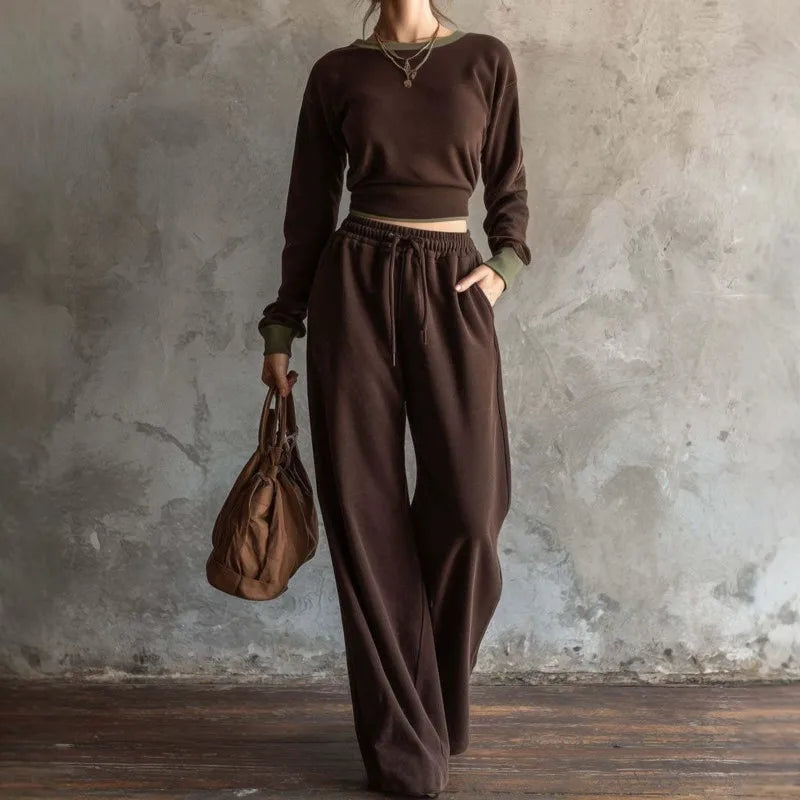 Marielda Contrast Trim Sweatshirt Set