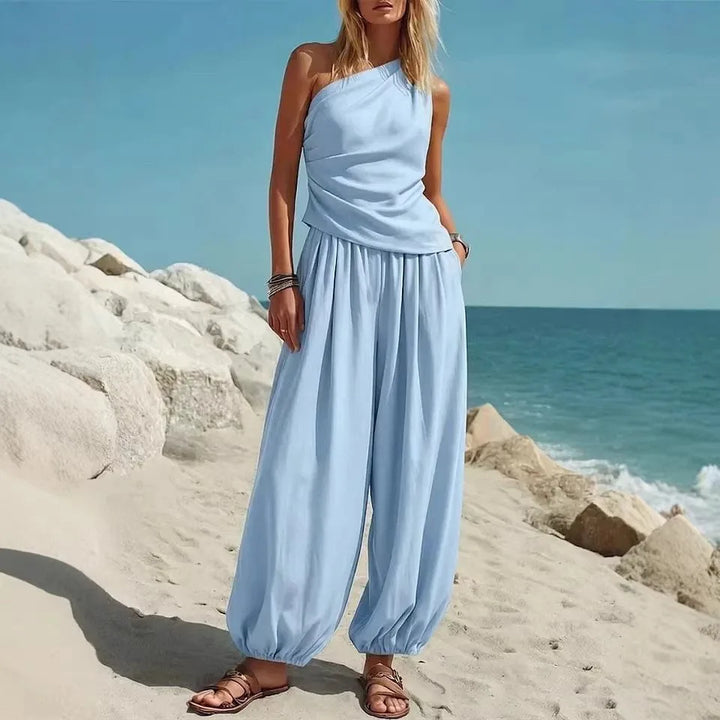 Delaney One Shoulder Trouser Set
