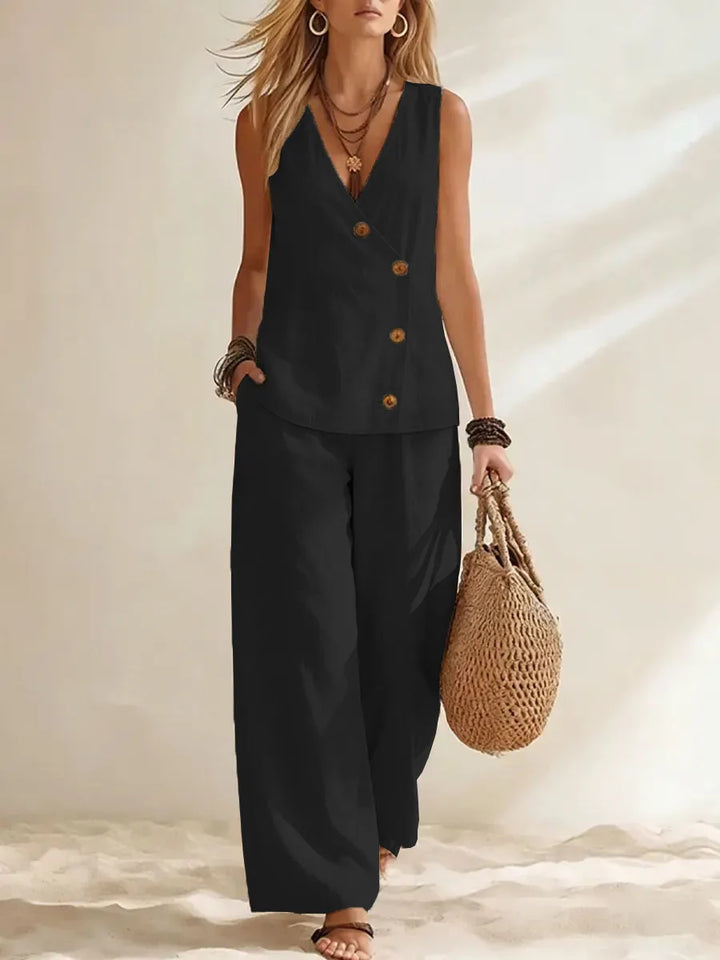 Mireza Button Vest Co-Ord Set