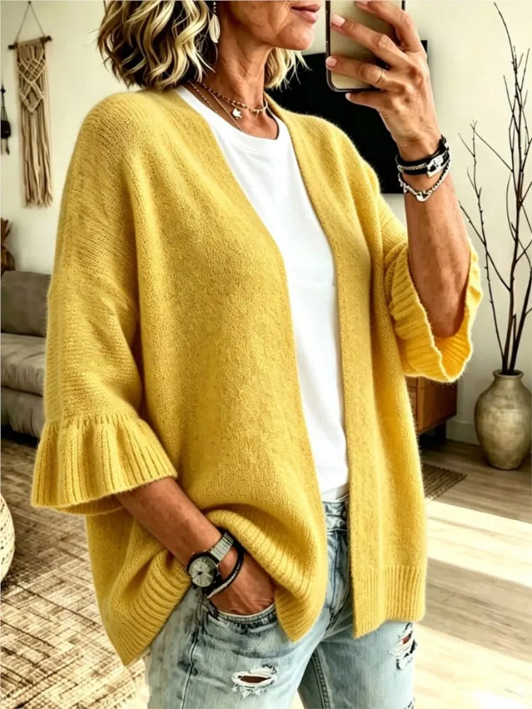 Belladine Ruffle Sleeve Cardigan