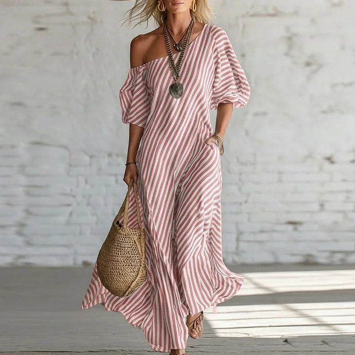Camelia One Shoulder Puff Sleeve Dress