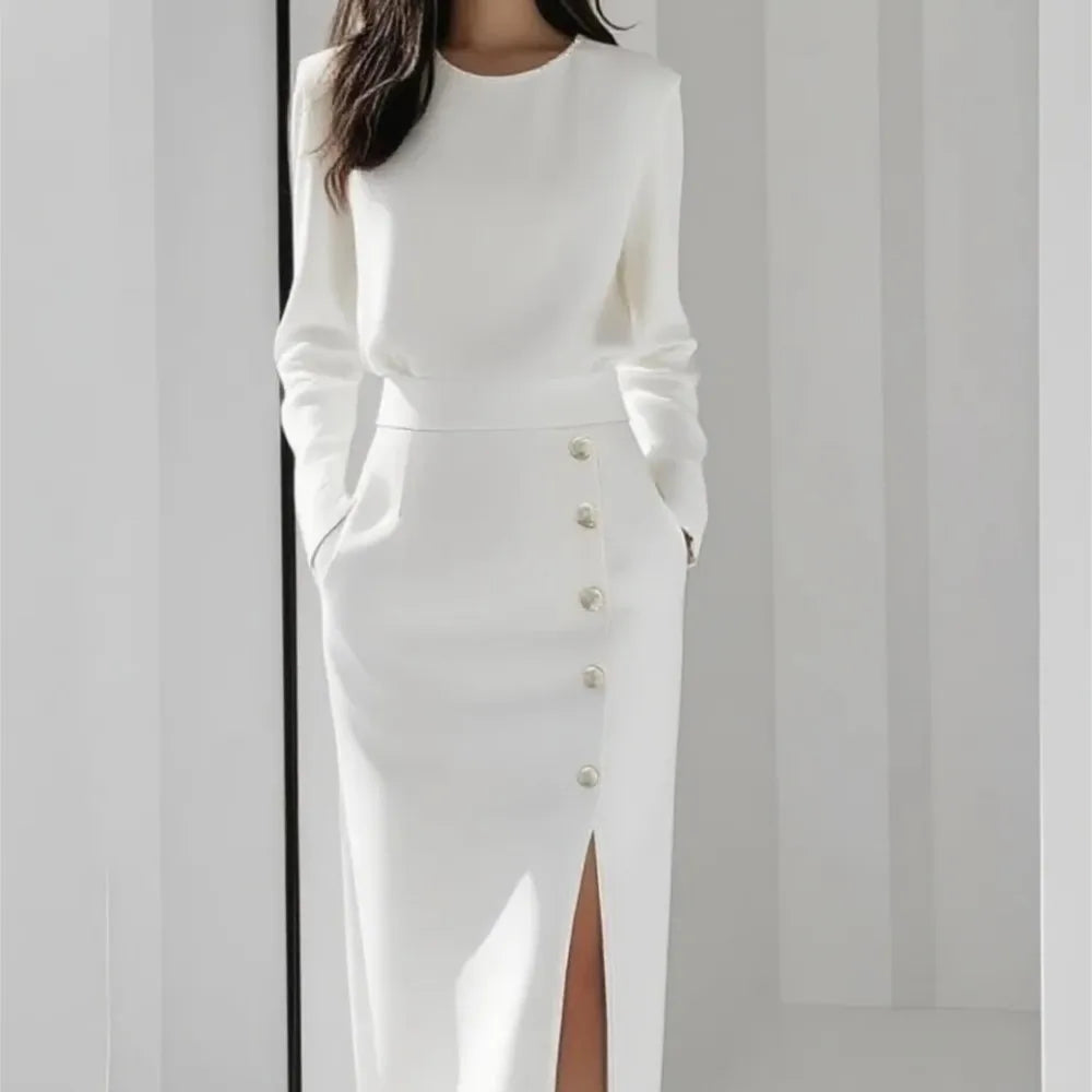 Terese Button Front Midi Dress