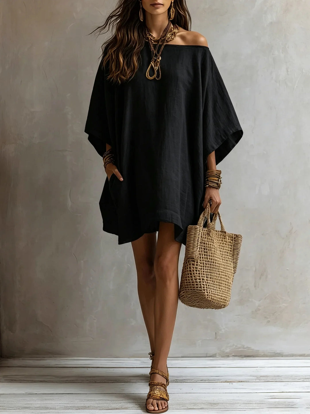 Evania Batwing Sleeve Mini Dress