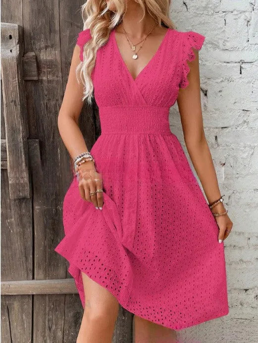 Monroe Flutter Sleeve Midi Dress