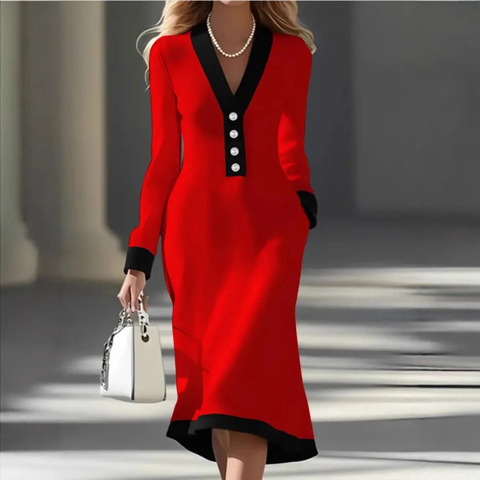 Laura Contrast Trim Midi Dress