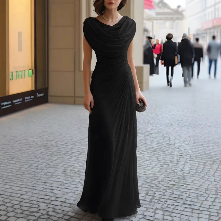 Orlena Draped Cowl Neck Maxi Dress