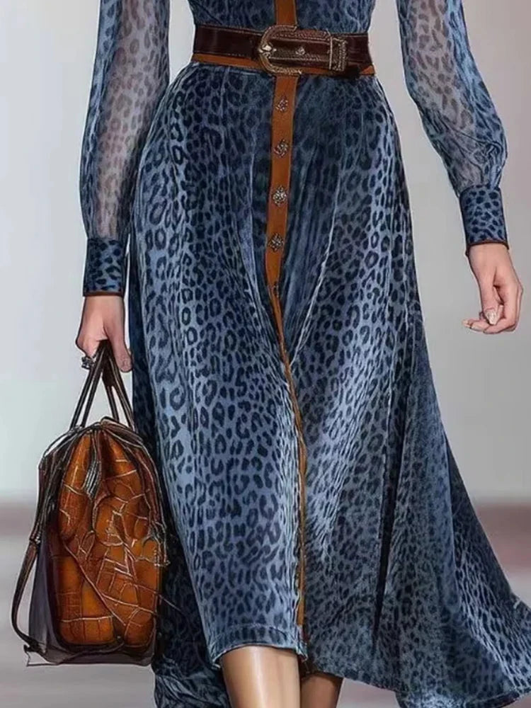 Belle Printed Mesh Midi Dress