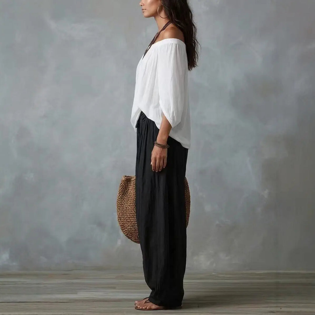 Josephine Bohemian Off Shoulder Harem Pants Set