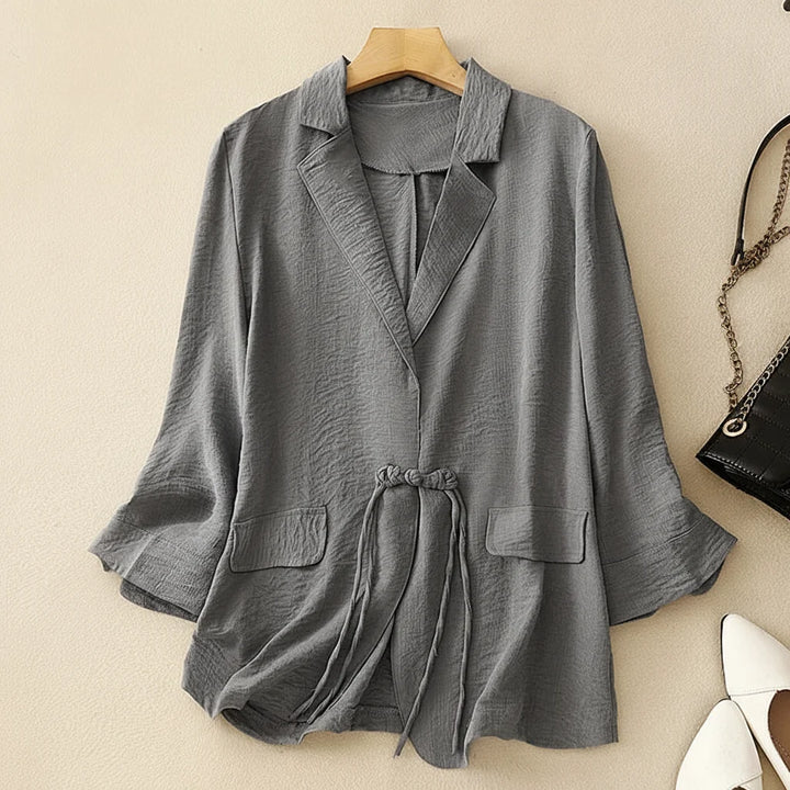 Eulalie Drawstring Linen Blazer