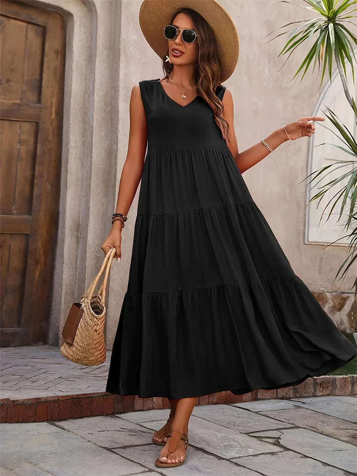 Mirenza Sleeveless Tiered Maxi Dress