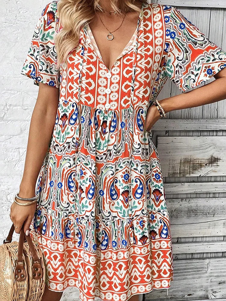 Araceli Boho Floral Mini Dress