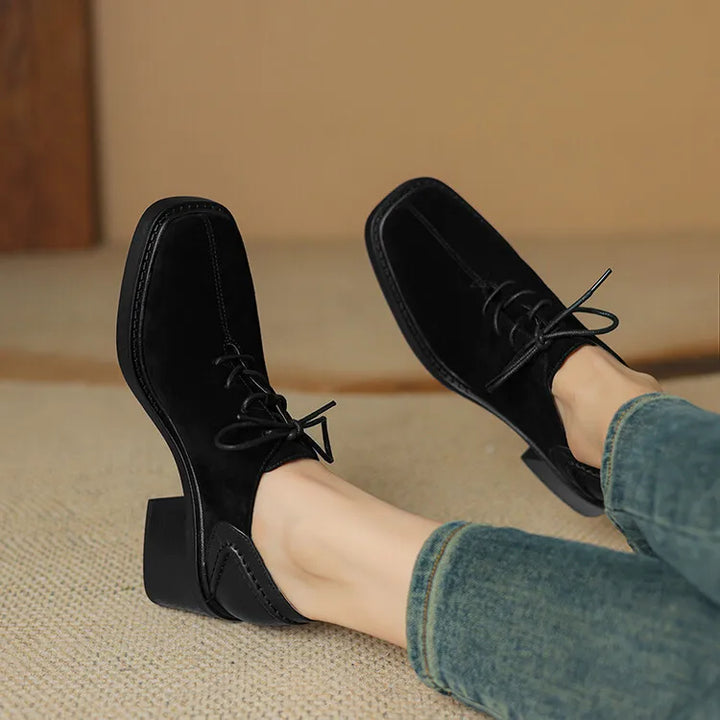 Velora Suede Block Heel Loafers