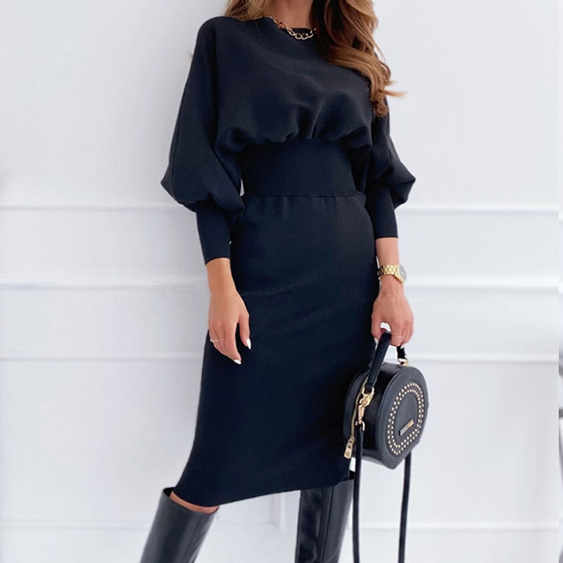 Anaya Lantern Sleeve Midi Dress