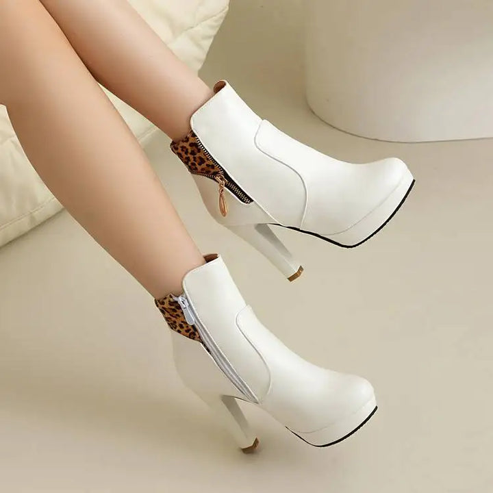 Marisole Leopard Panel Ankle Boots