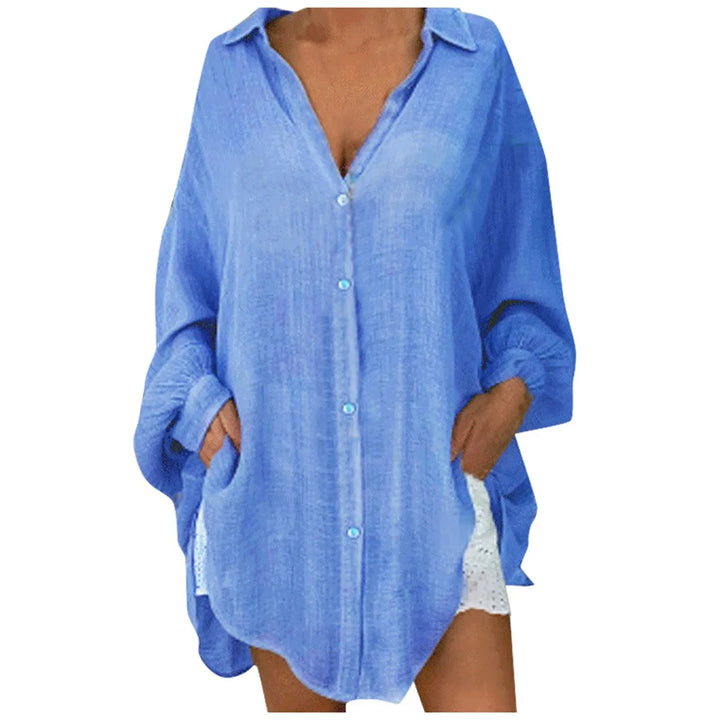 Florisse Button Front Tunic Blouse
