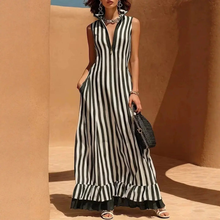 Celestia Striped Maxi Dress