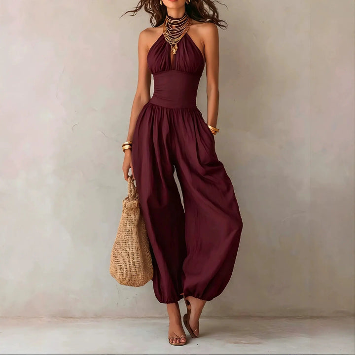 Asteria Halter Wide Leg Jumpsuit