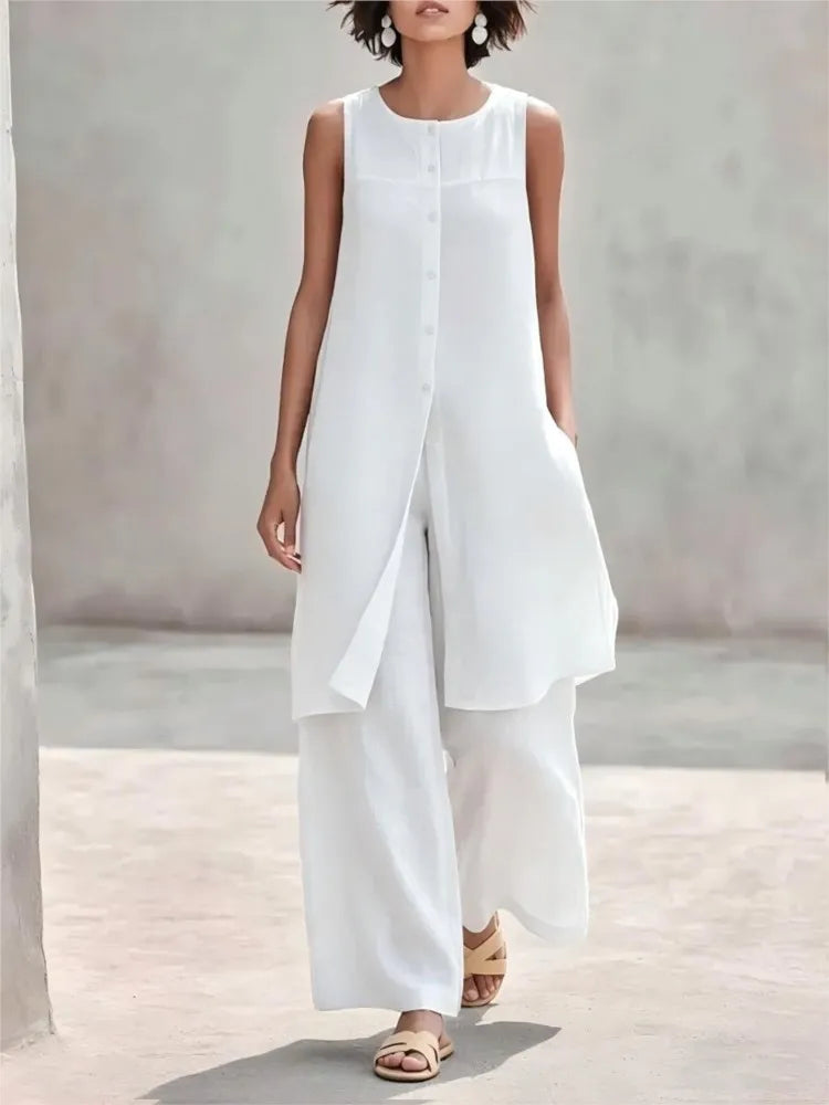 Maelis Casual Layered Trouser Set