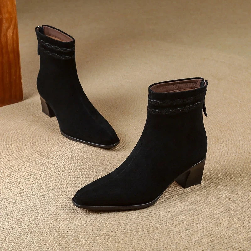 Adeline Square Toe Ankle Boots