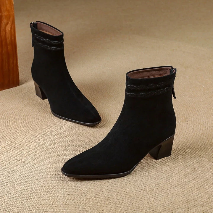 Adeline Square Toe Ankle Boots