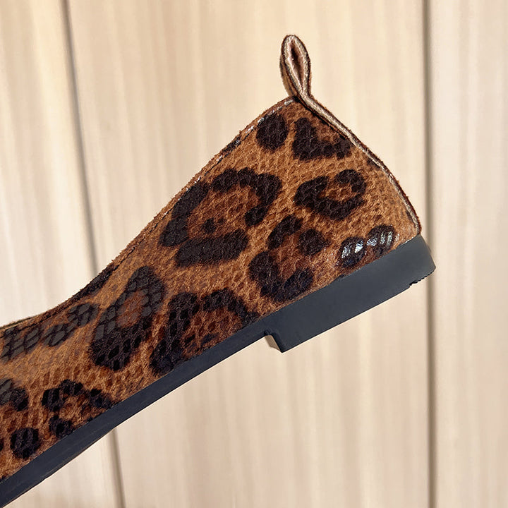Ortega Leopard Leather Flats