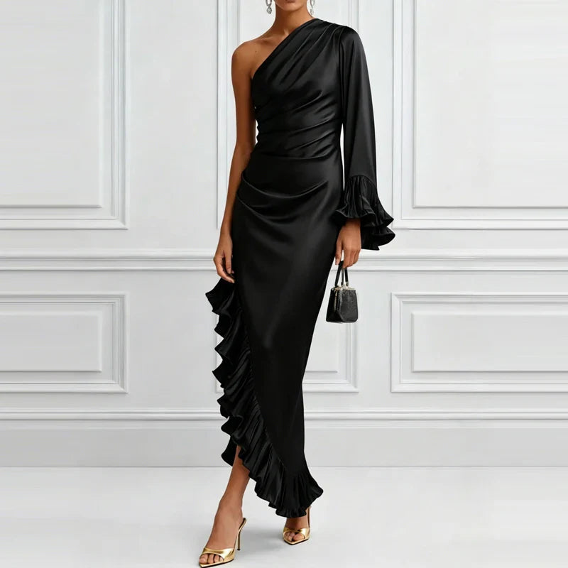 Lurina Elegant Ruffle Maxi Dress