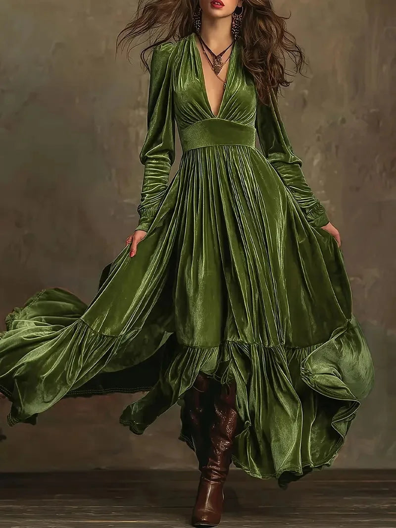 Lindsey Flowing Velvet Dress