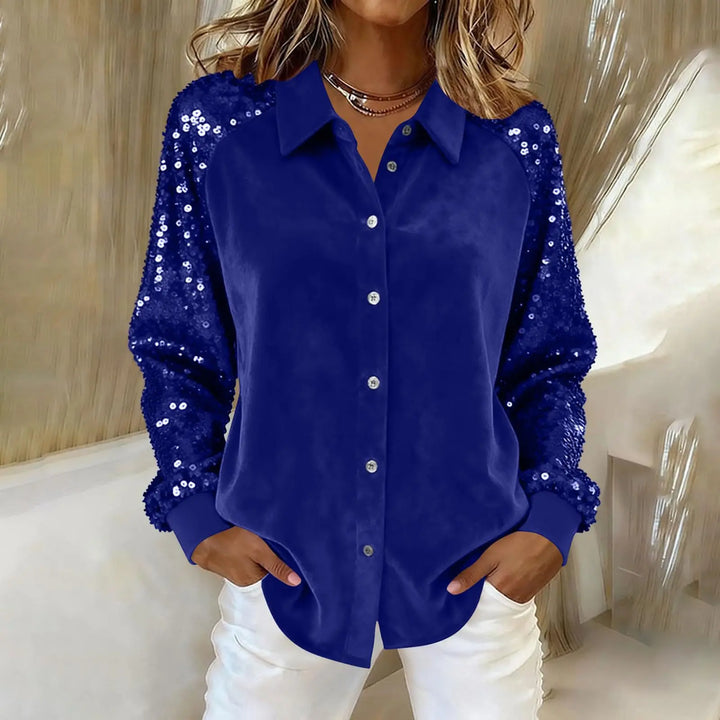 Marcelline Sequin Sleeve Blouse