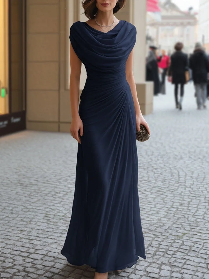 Orlena Draped Cowl Neck Maxi Dress