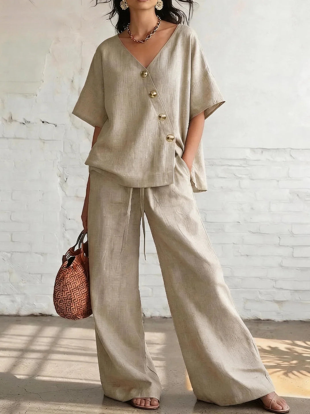Harper Relaxed Wide Leg Trouser Set