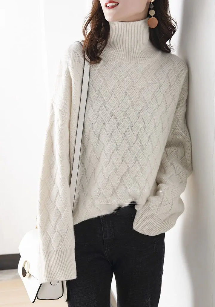 Iris Basketweave Turtleneck Sweater