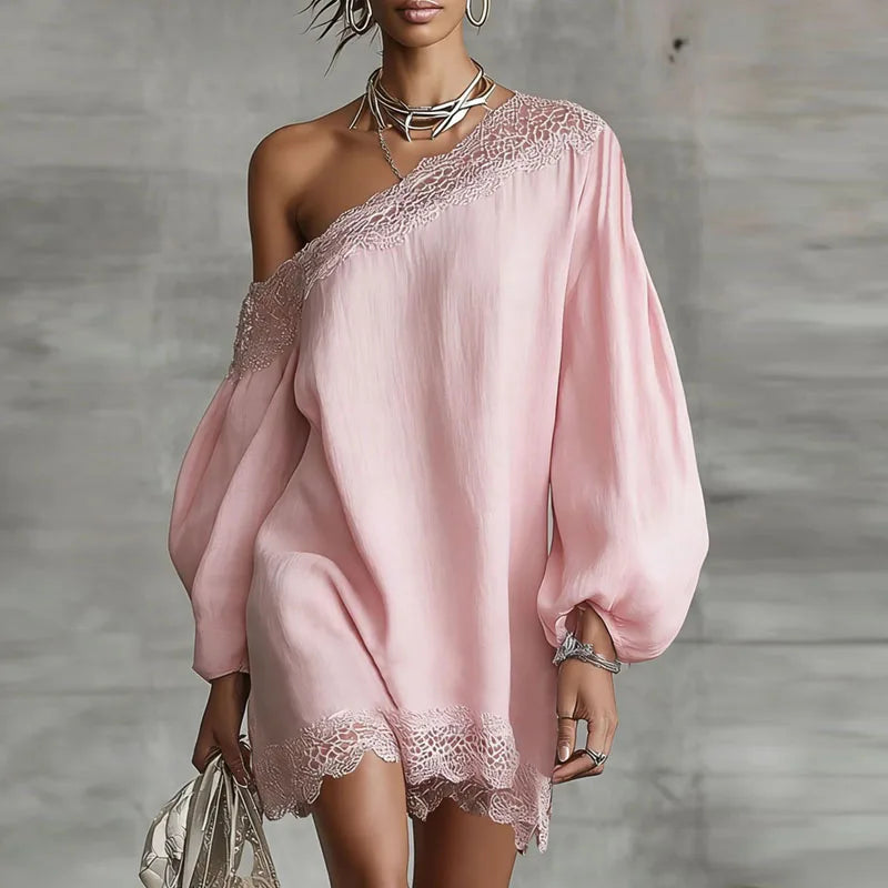 Salona One Shoulder Boho Mini Dress
