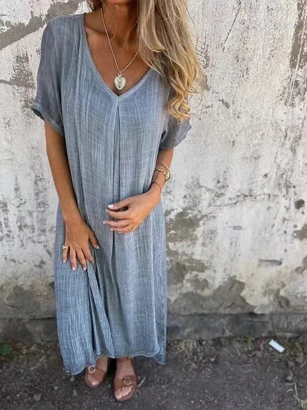 Alenza Casual V Neck Maxi Dress