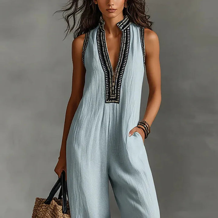 Christine Lace Trim Jumpsuit
