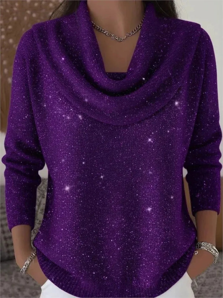 Sadie Cowl Neck Sequin Sweater