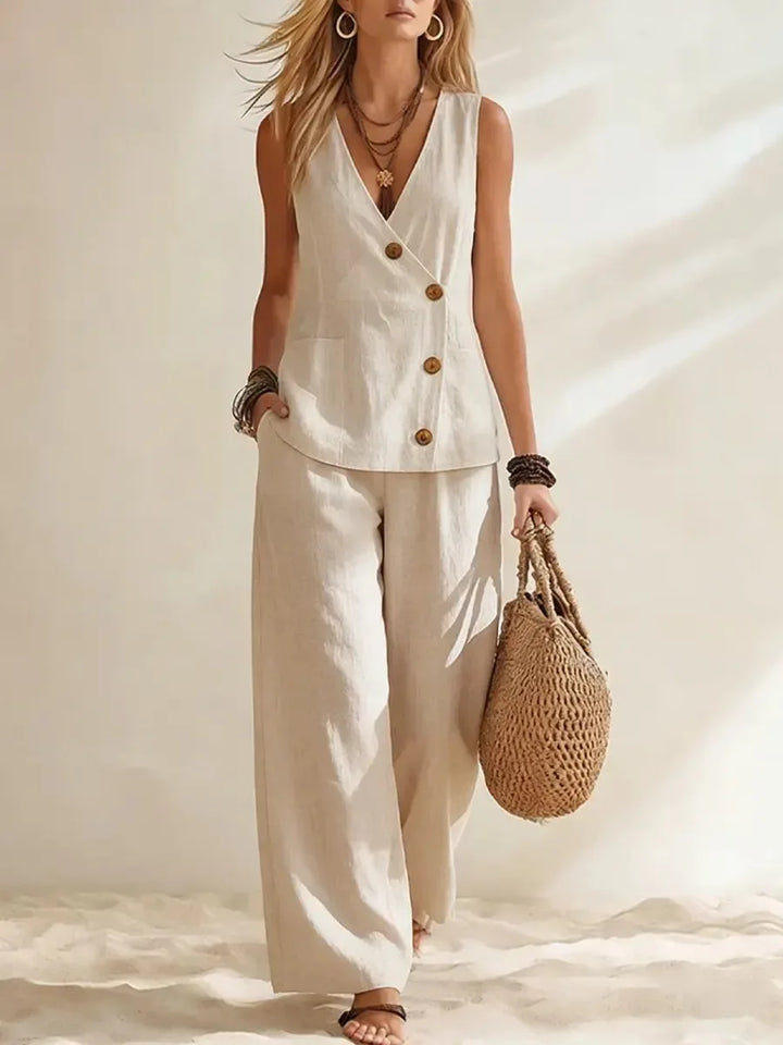 Mireza Button Vest Co-Ord Set