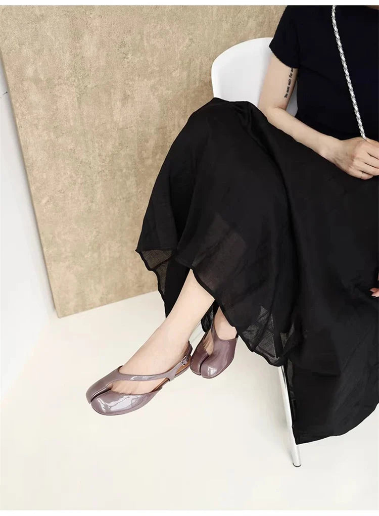 Quinn Split Toe Slingback Flats