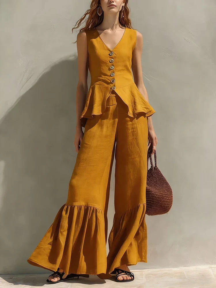 Aviana Ruffle Wide Leg Set