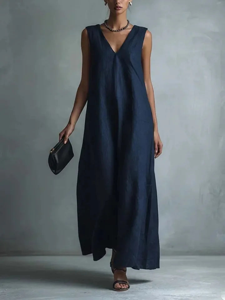 Beatrix Breathable Cotton Linen Long Dress