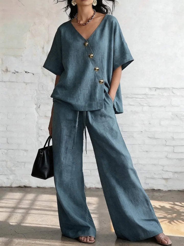 Harper Relaxed Wide Leg Trouser Set