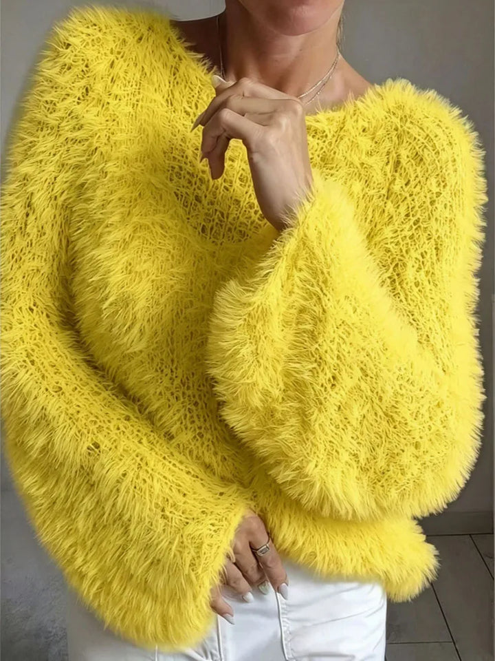 Amelina Fuzzy Knit Sweater