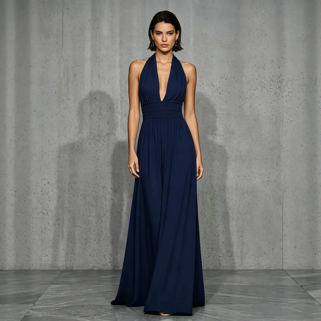 Olyssia Elegant Halter Maxi Dress