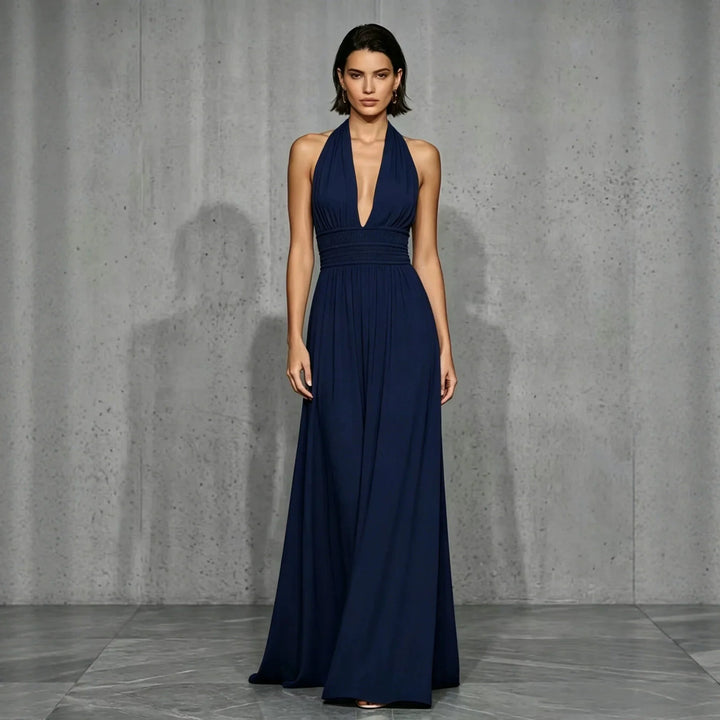 Olyssia Elegant Halter Maxi Dress