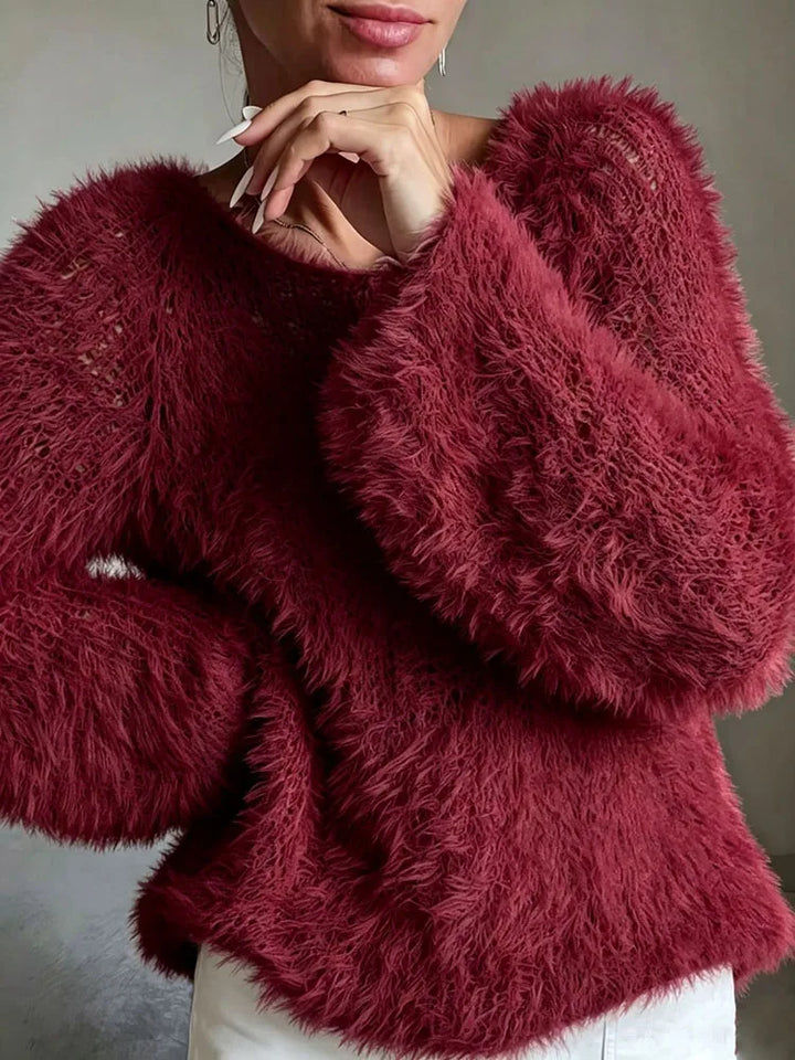 Amelina Fuzzy Knit Sweater