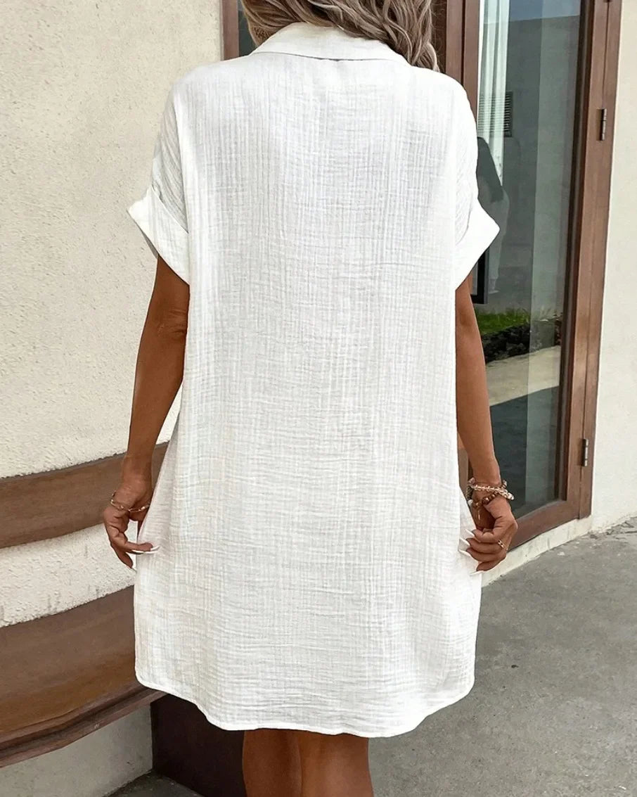 Sia Effortless Short Sleeve Tunic Mini Dress