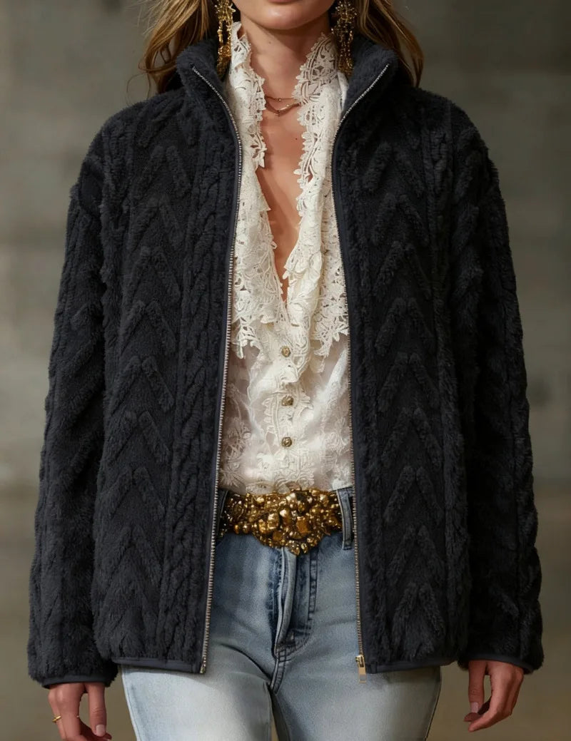 Rowena Textured Fleece Jacket